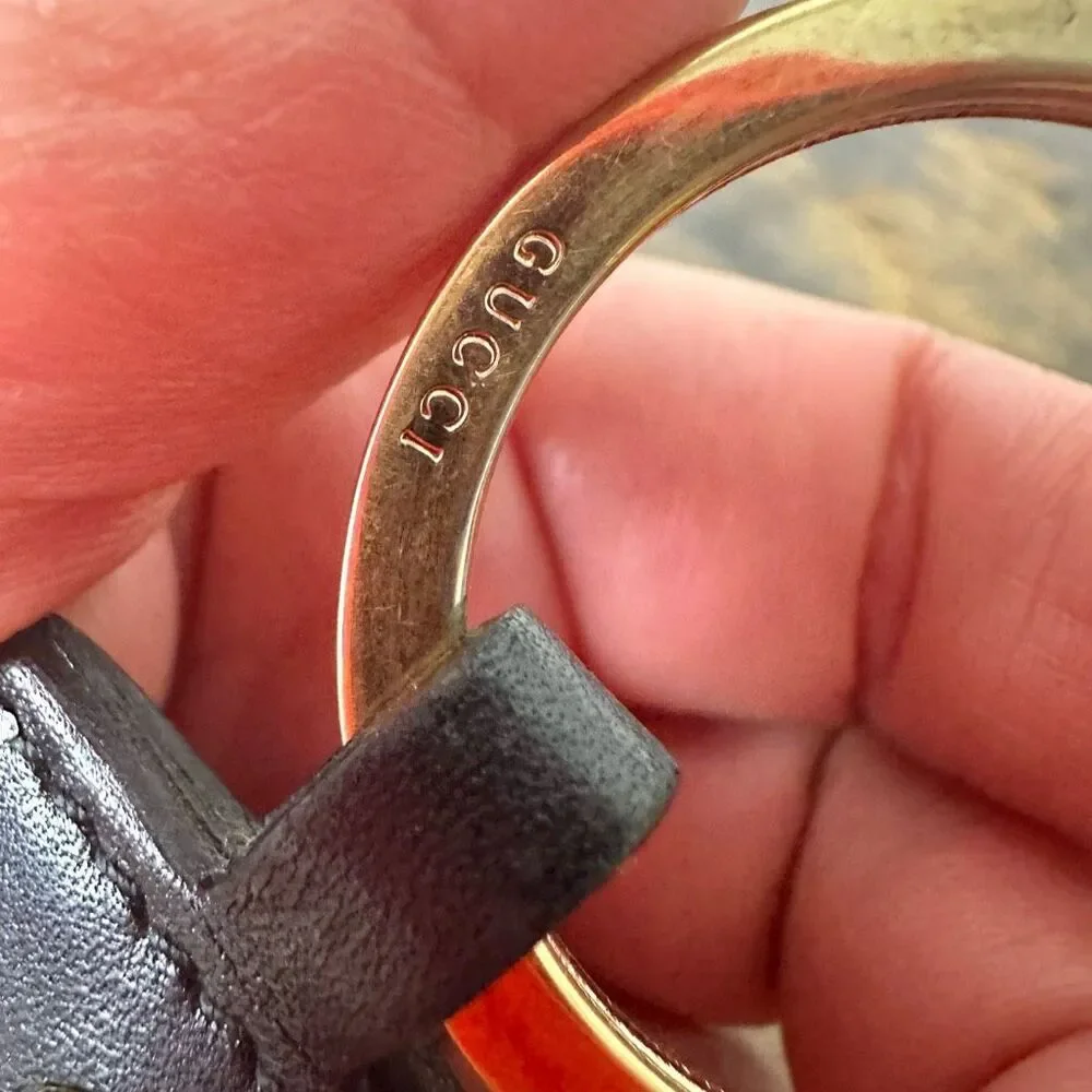Gucci Tiger‎ Metal Leather Key Ring Keychain Bag Charm